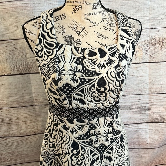 Anthropologie Ett:Twa Valery Dress Jacquard Sleeveless Square Neck Size XS - Picture 3 of 10